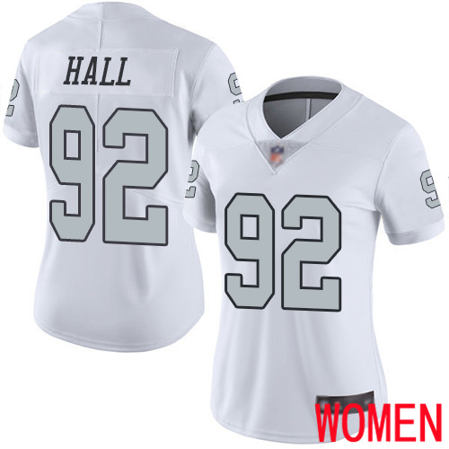 Oakland Raiders Limited White Women P J Hall Jersey NFL Football 92 Rush Vapor Untouchable Jersey